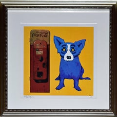 I'm the Real Thing  Yellow - Signed Silkscreen Blue Dog Print