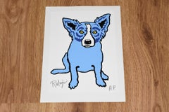 La Petite Femme Chere - Signed Silkscreen Print - Blue Dog