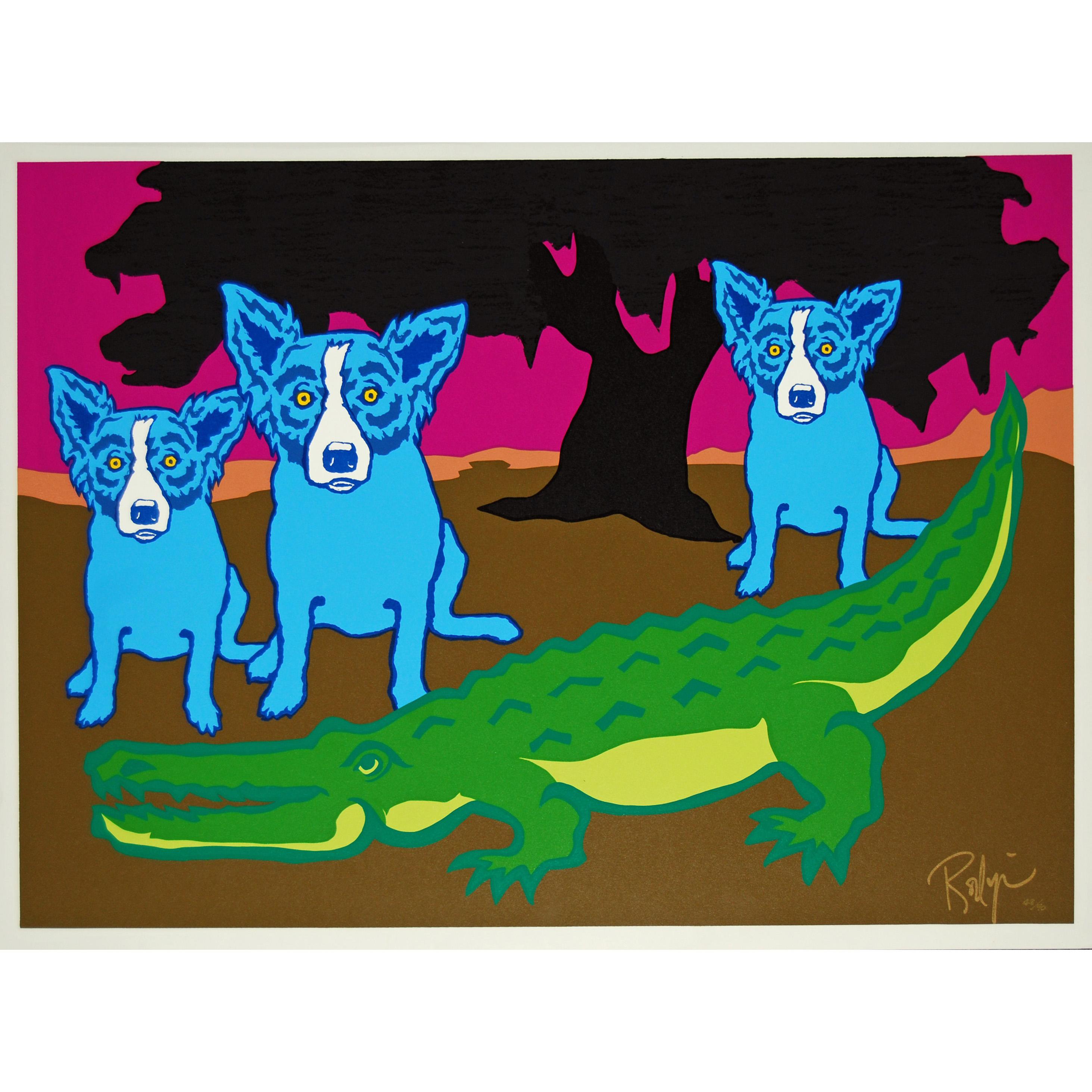 George Rodrigue Animal Print – Später Gator