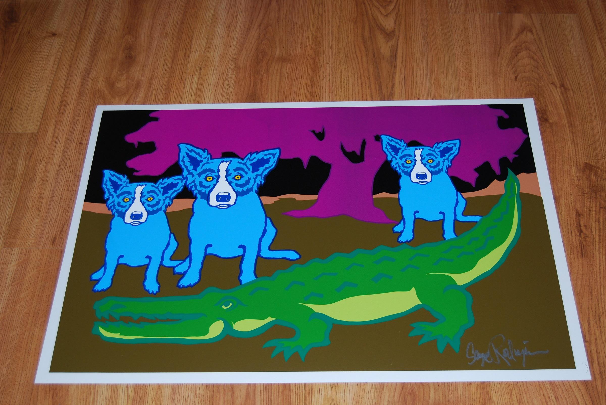 Later Gator with Pink Tree - Print by George Rodrigue