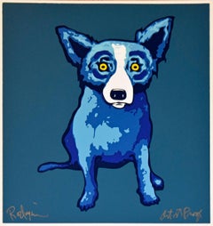 Li
l Blue Dog - Blue - Signed Silkscreen Print