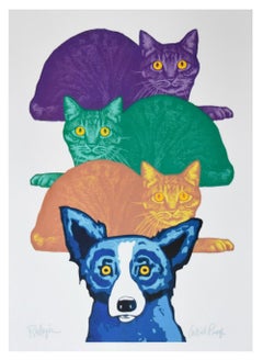 Mardi Gras Katzen in Weiß