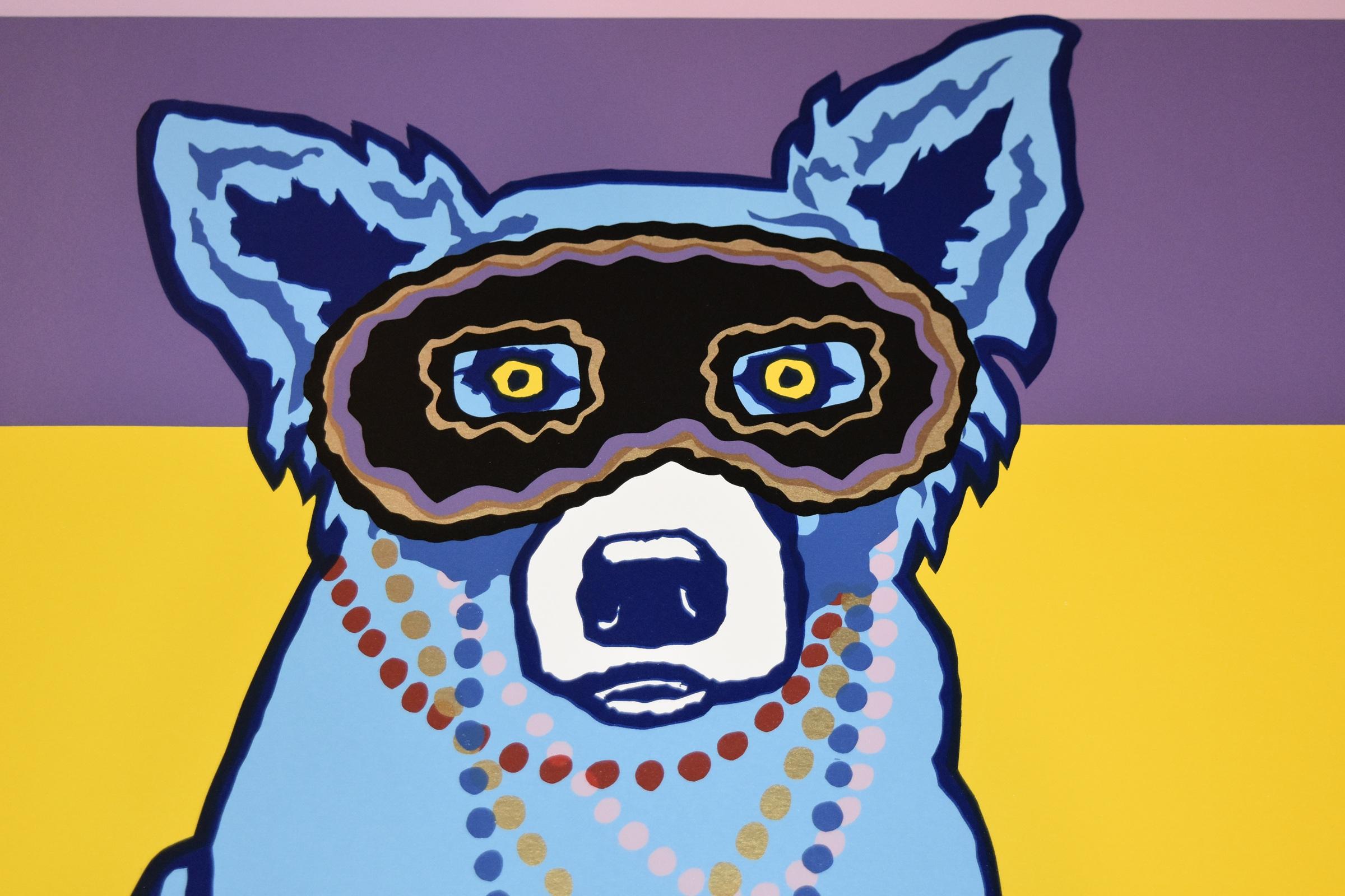 Cane del Mardi Gras - Animal Print Blu di George Rodrigue