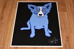Midnight Blues - Signed Silkscreen Print Blue Dog