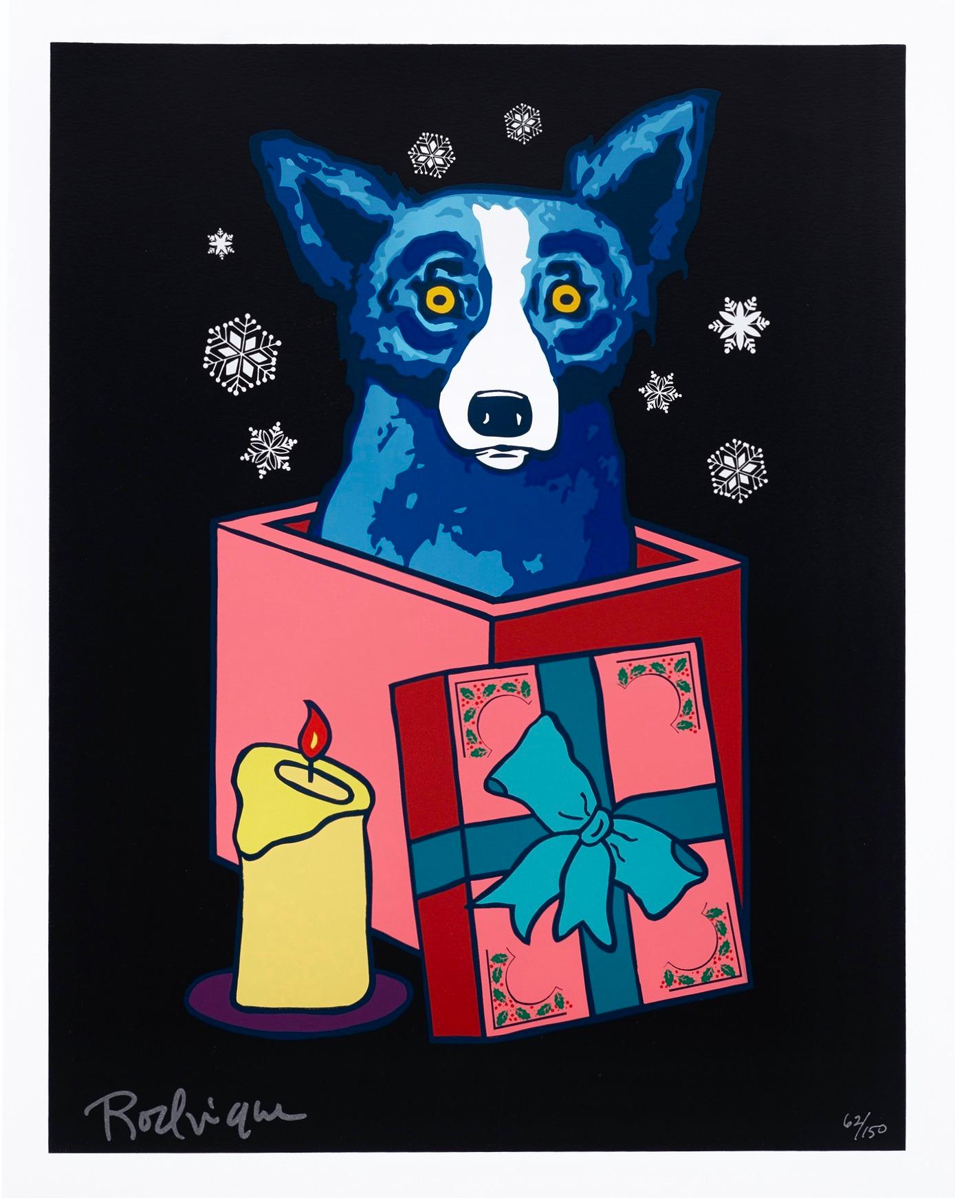 Artist: George Rodrigue (1944-2013)
Title: Midnight Surprise (Blue Dog Series)
Year: 2000
Edition: 62/150, plus proofs
Medium: Silkscreen on archival paper
Size: 22 x 17.5 inches
Condition: Excellent
Inscription: Signed and numbered by the