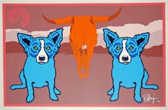 Moo-Cow Blues - Signed Silkscreen Print Blue Dog