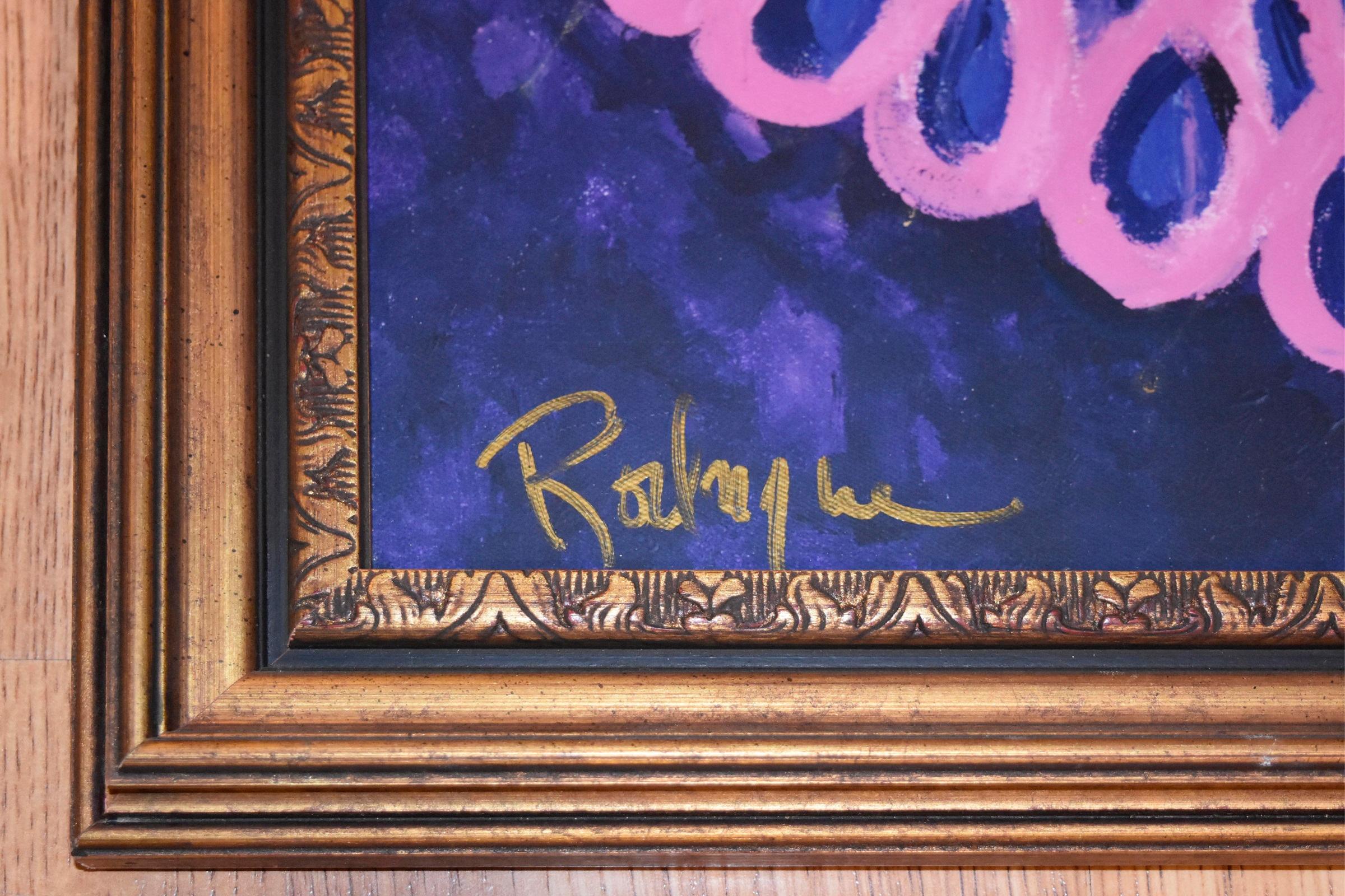 Mi bebé hizo de mí un payaso - Giclée sobre tabla de lienzo Impresión de perro azul - Animal Print Azul de George Rodrigue