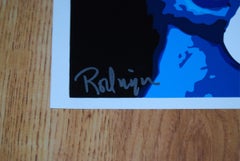 Night Love White - Signed Silkscreen Blue Dog Print