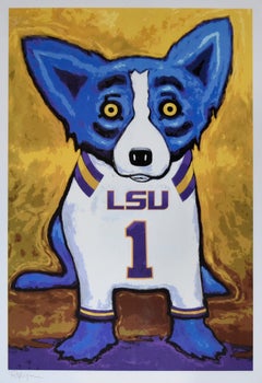 Number 1 Tiger Fan - Signed Silkscreen Blue Dog Print