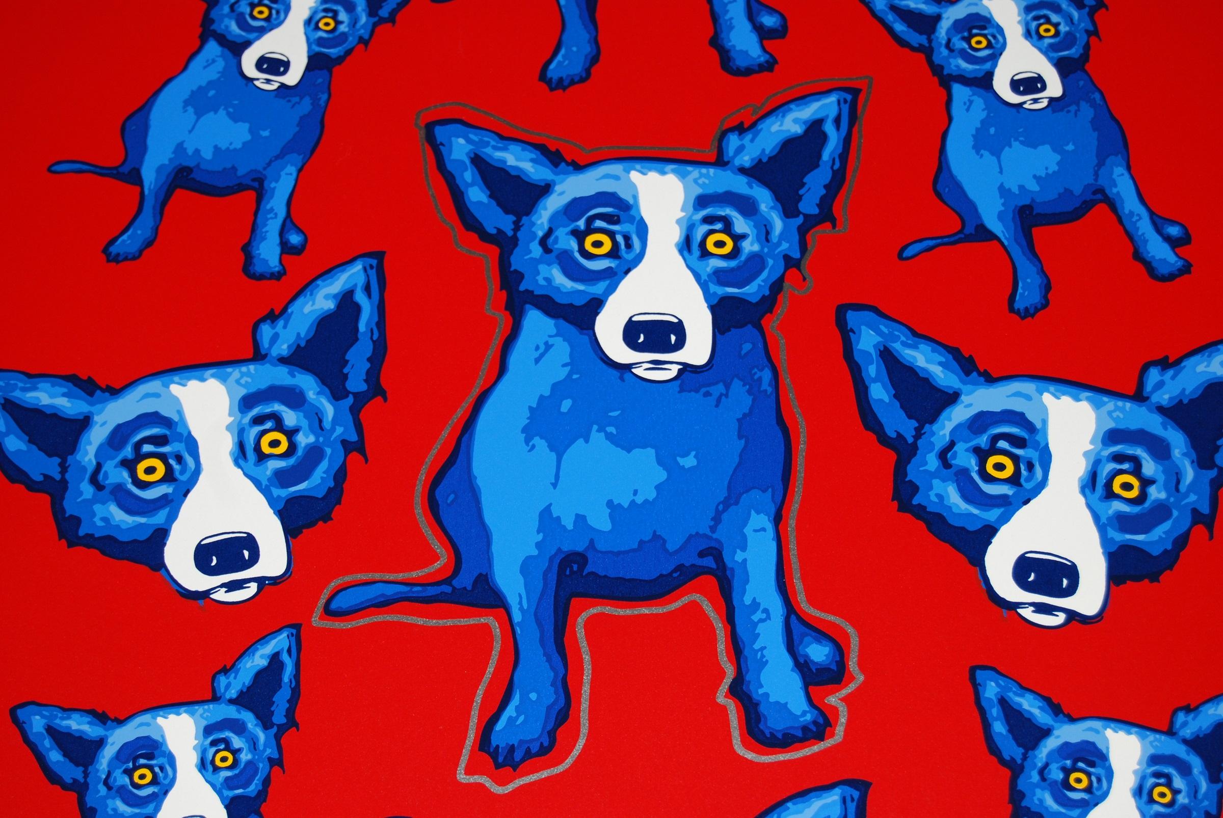 Artist:  George Rodrigue
Title:  Blue Dog “Original - Group Therapy – Red Remarqued”
Medium:  Silkscreen 
Date:  1995
Edition:  Artist Proof
Dimensions:  28 X 21”
Description:  Signed Unframed Minor blemishes in red
Condition:  Excellent 
