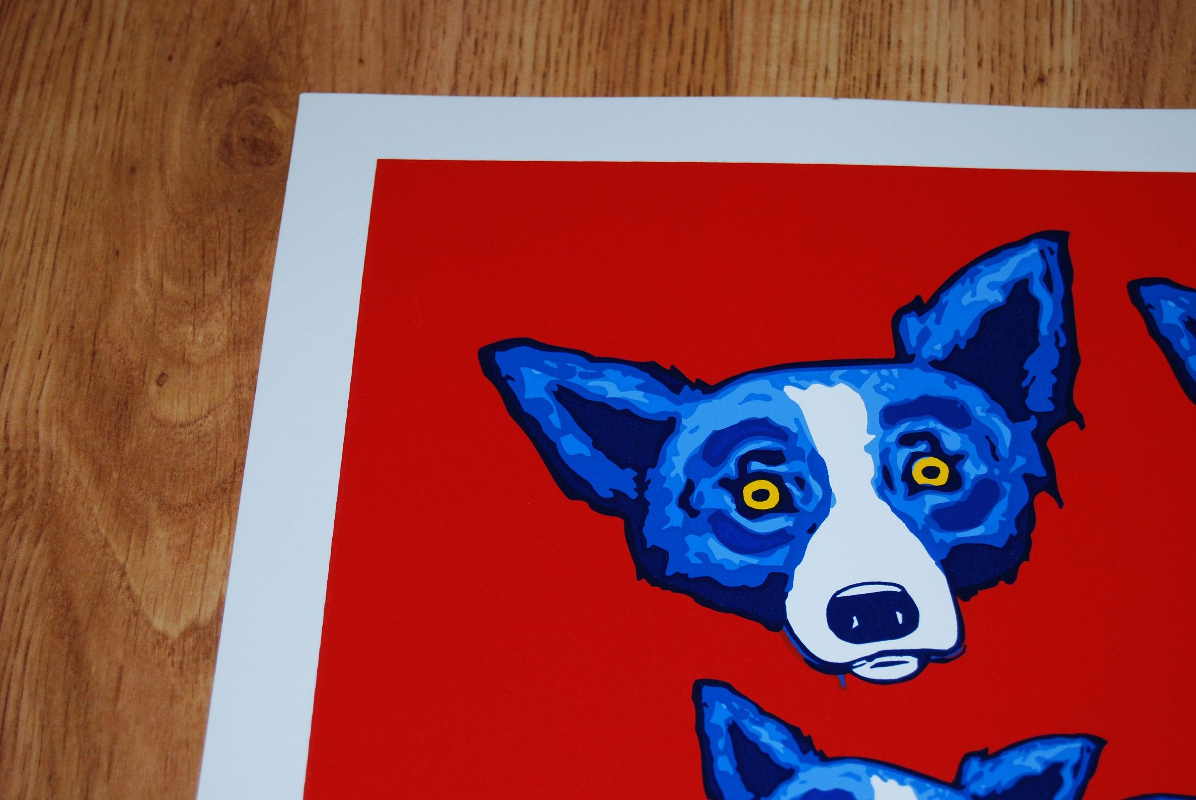 Original Group Therapy Red - Remarqued Signed Silkscreen Blue Dog Print 2