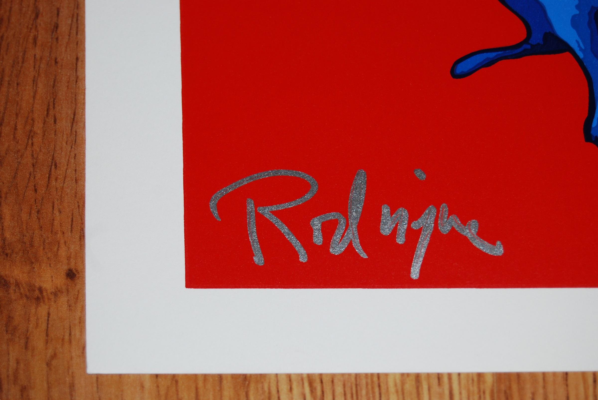 Original Group Therapy Red - Remarqued Signed Silkscreen Blue Dog Print 4