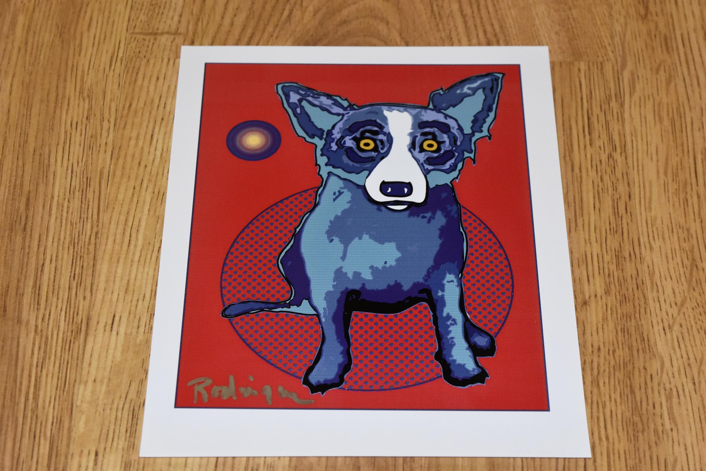 Original Untitled 95B5500 8884 Silkscreen on Mylar - Signed Blue Dog - Print by George Rodrigue