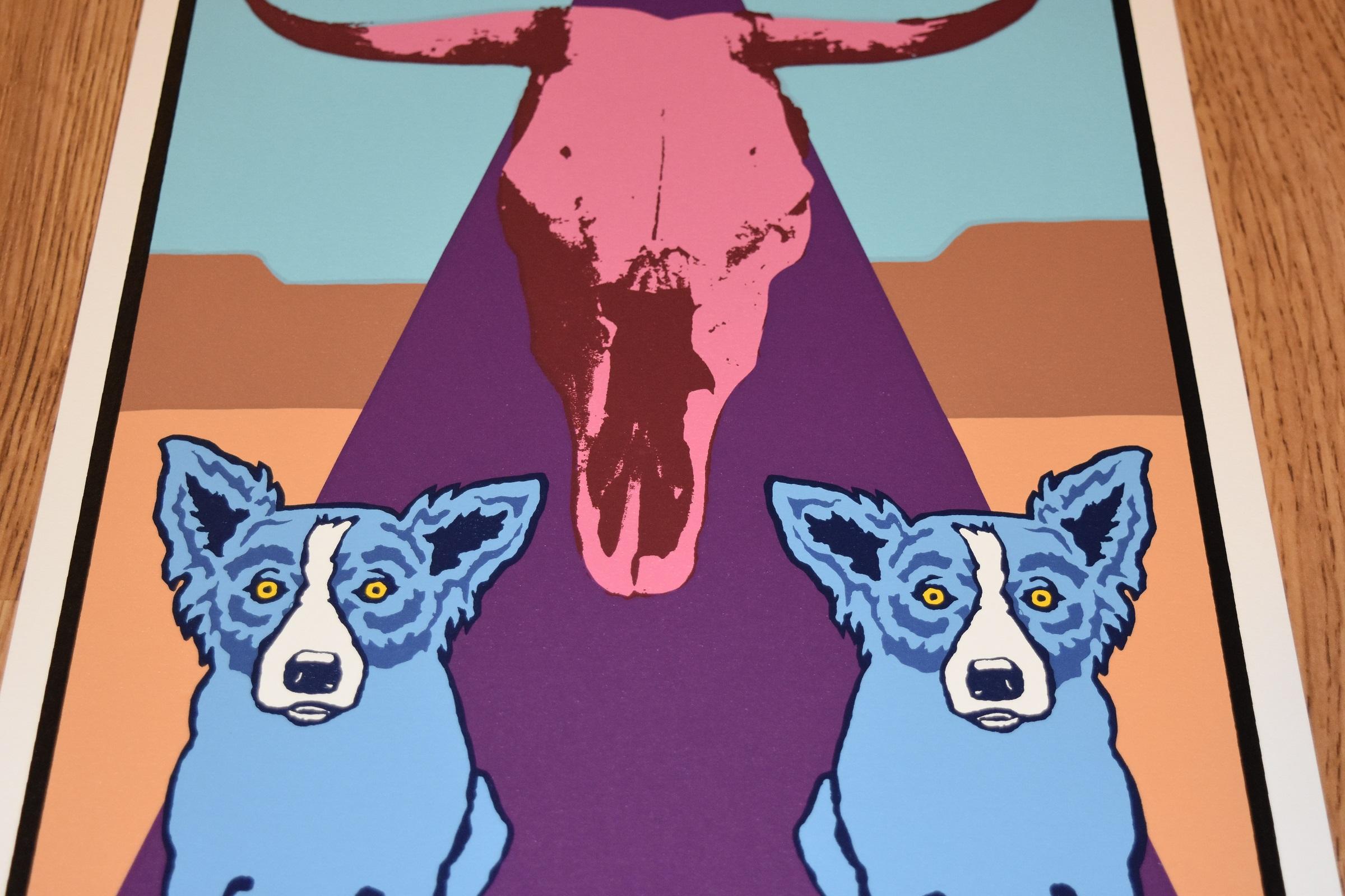 Pueblo Puppies - Signed Silkscreen Print - Blue Dog 1