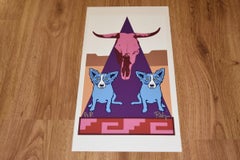 Pueblo Puppies Special - Signed Silkscreen Print - Blue Dog
