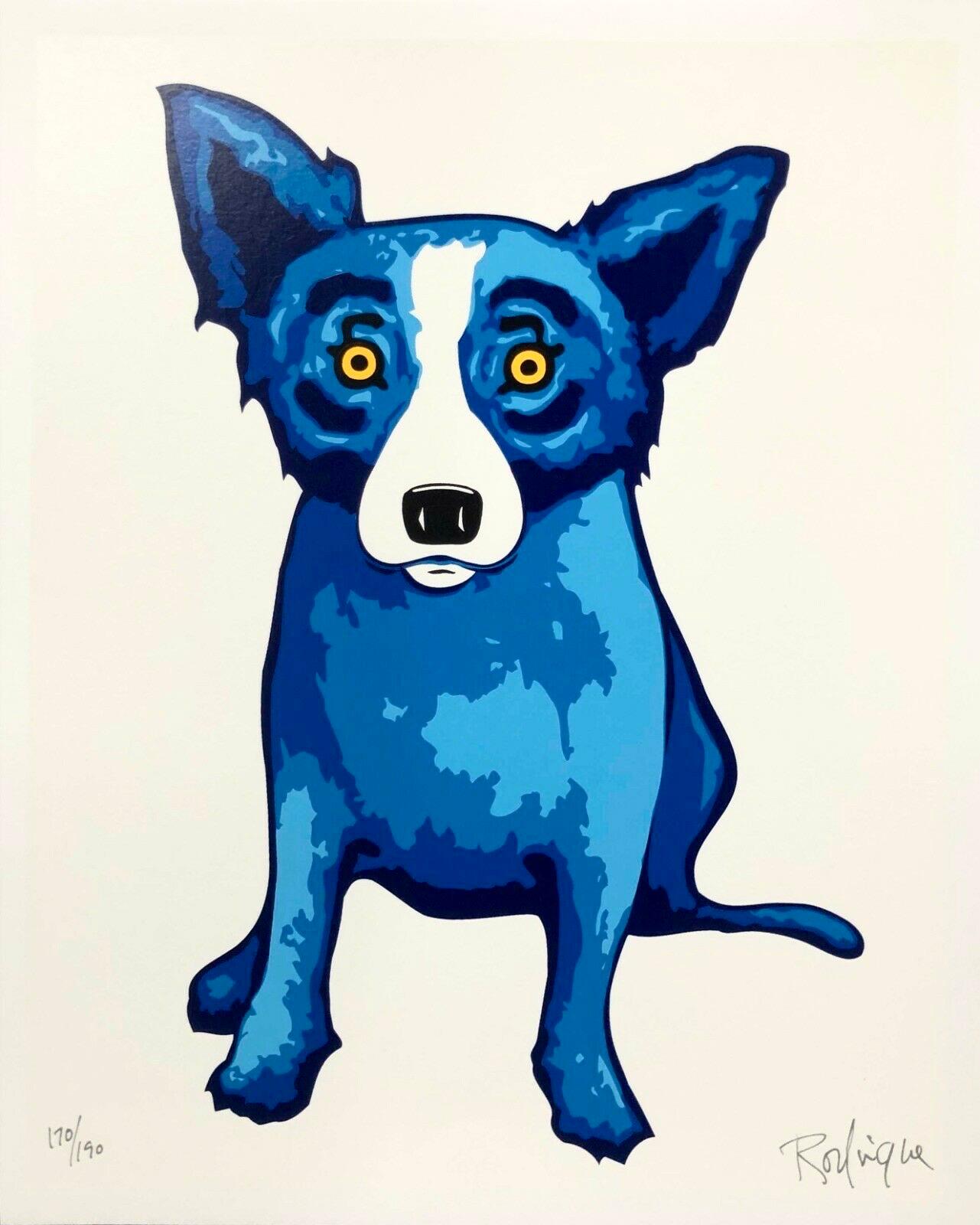 George Rodrigue Figurative Print - Purity of Soul (Blue Dog Series)