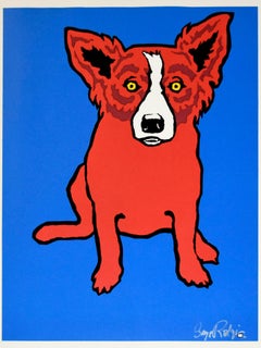 Red Dog - Signed Silkscreen Print Blue Dog