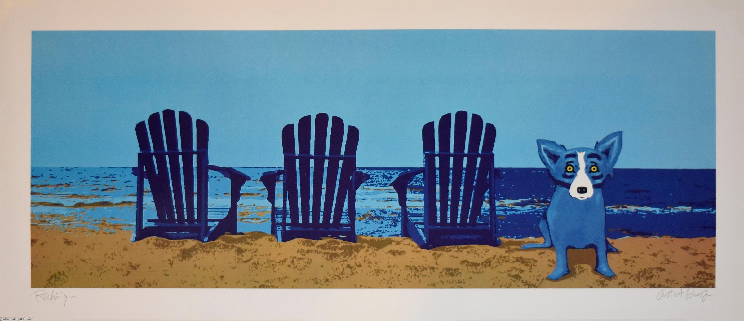 George Rodrigue Animal Print – Sand Dollar Beach 