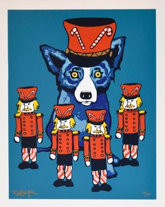 Soldier Boy - Serigrafia firmata Stampa vacanze cane blu Vendita