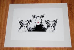Soul Mates Black and White- Signed Silkscreen Blue Dog Print