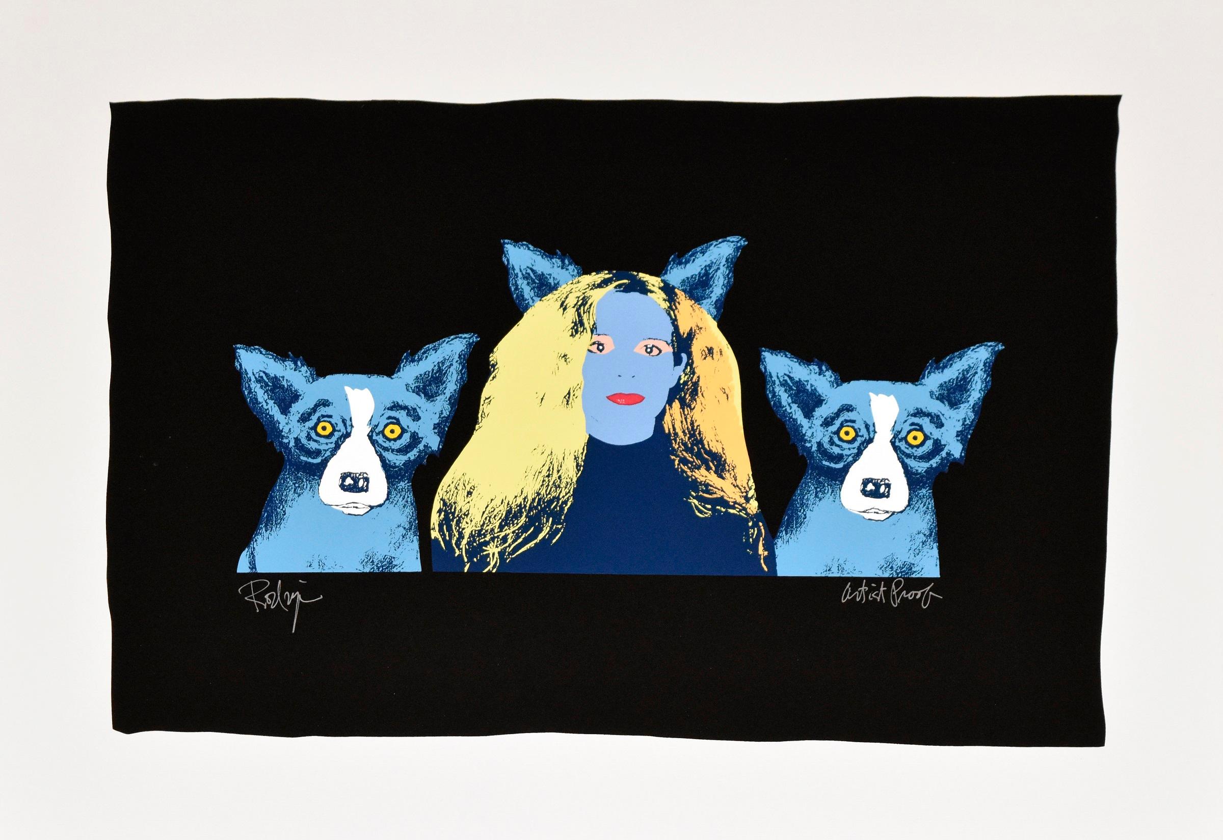 Soul Mates - Variant 4 - Signed Silkscreen Print Blue Dog