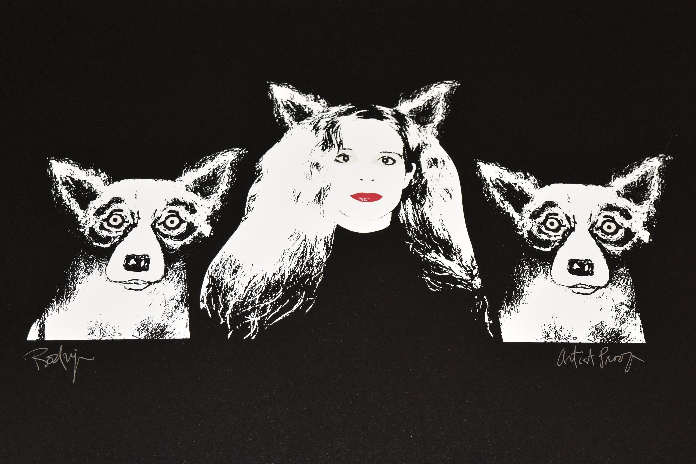 Anime gemelle - Variante 5 - Serigrafia firmata Cane blu - Print Pop Art di George Rodrigue
