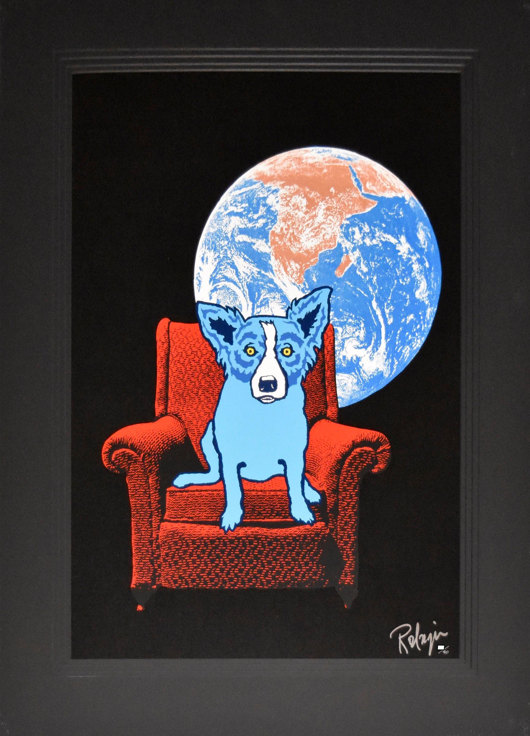 George Rodrigue Animal Print - Space Chair - Signed Silkscreen Print