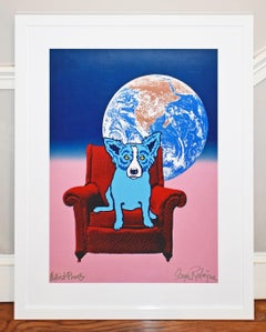 Space Chair: Split-font Blue and Pink