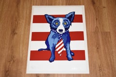 Rayas - Serigrafía Firmada Perro Azul