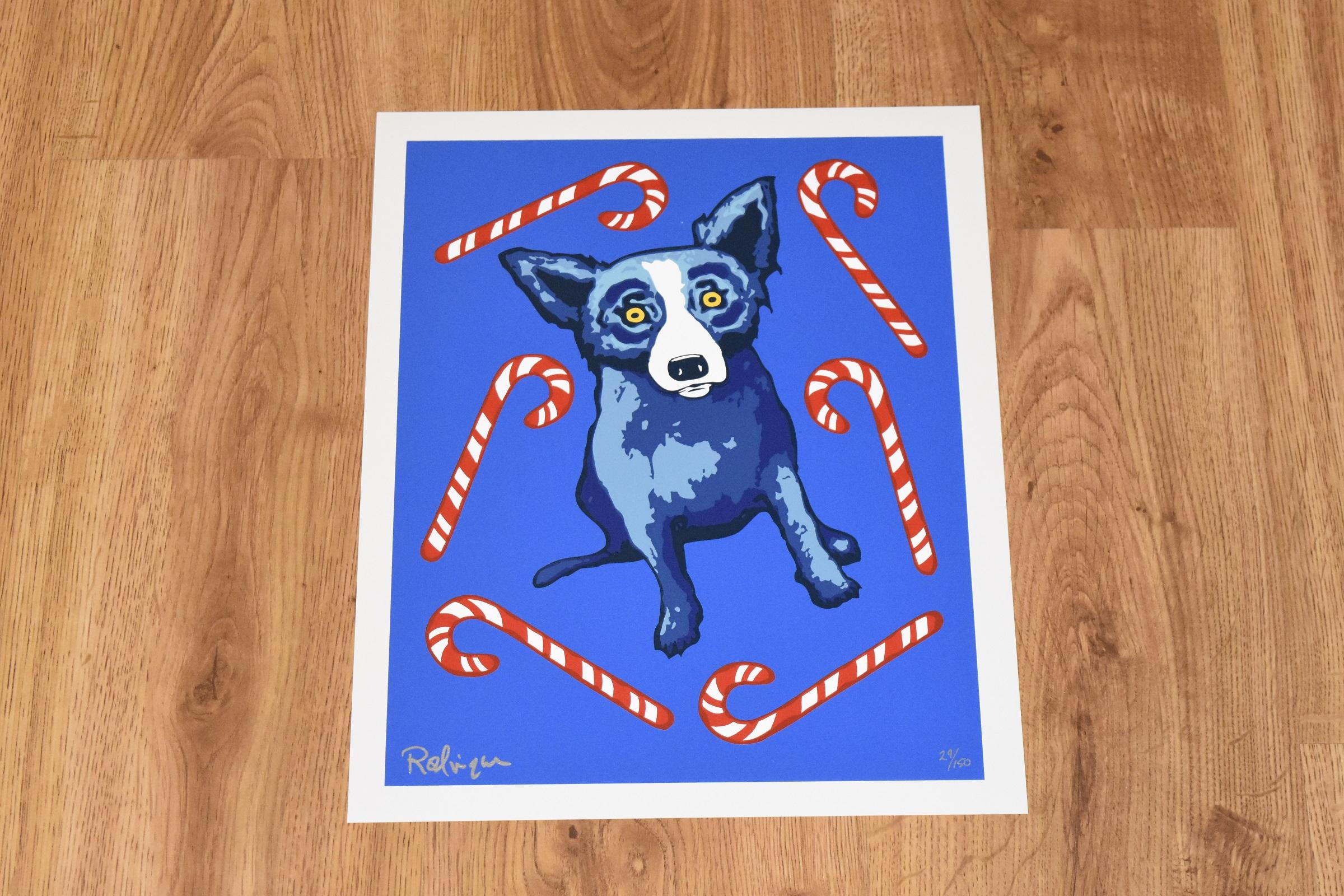 Sweet Like You - Signierter Siebdruck mit blauem Hunde-Hollover-Druck – Print von George Rodrigue