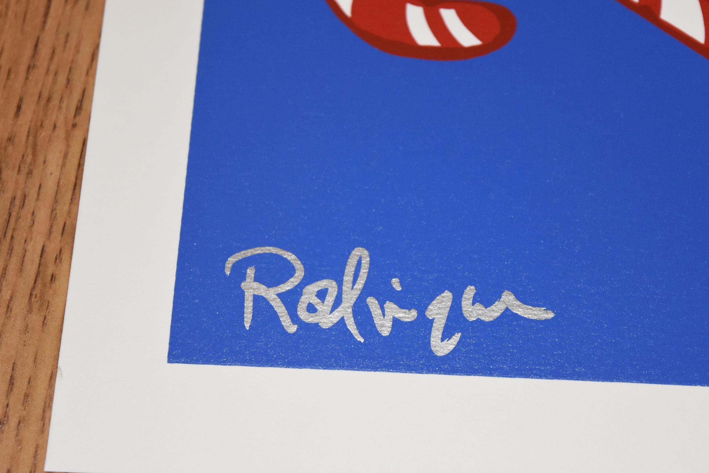 Sweet Like You - Signierter Siebdruck mit blauem Hunde-Hollover-Druck (Blau), Animal Print, von George Rodrigue