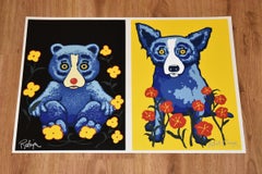Sweetheart Memories - Black Yellow - Bear Dog - Signed Silkscreen Print