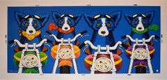 The Rat Pack - Blue - Signed Silkscreen Print Blue Dog