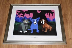 Three Amigos - Signed Silkscreen Blue Dog Print