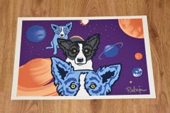 Tiffany's Universe - Signed Silkscreen Print Blue Dog