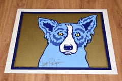 Top Dog Gold - Signed Silkscreen Print - Blue Dog