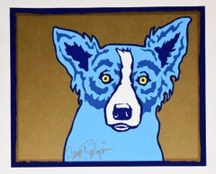 Top Dog Gold - Signed Silkscreen Print - Blue Dog