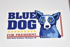 Union Station (Blue Dog for President) - Serigrafia firmata
