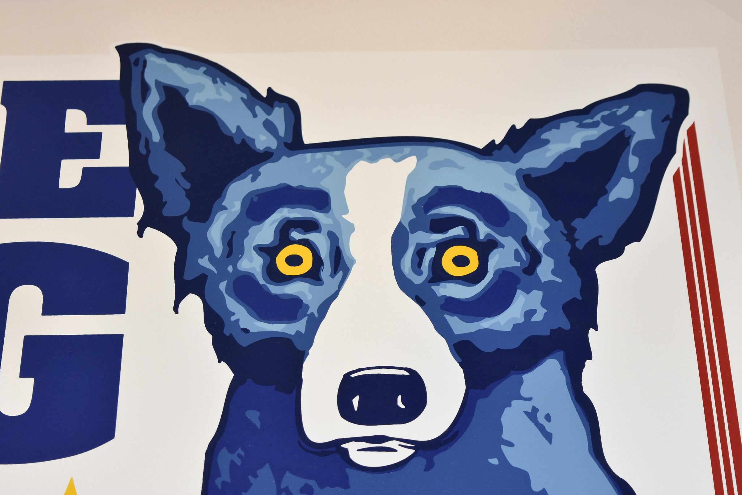 Union Station (Blue Dog for President) - Serigrafia firmata - Print Pop Art di George Rodrigue
