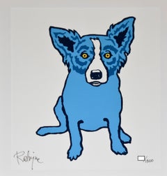Cane blu senza titolo prima edizione - Serigrafia firmata Cane blu