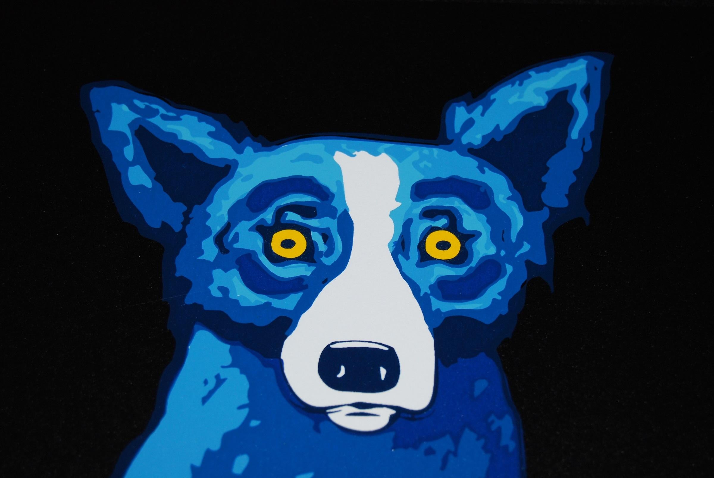 Untitled Proof Black - Stampa serigrafica firmata del cane blu - Print Pop Art di George Rodrigue