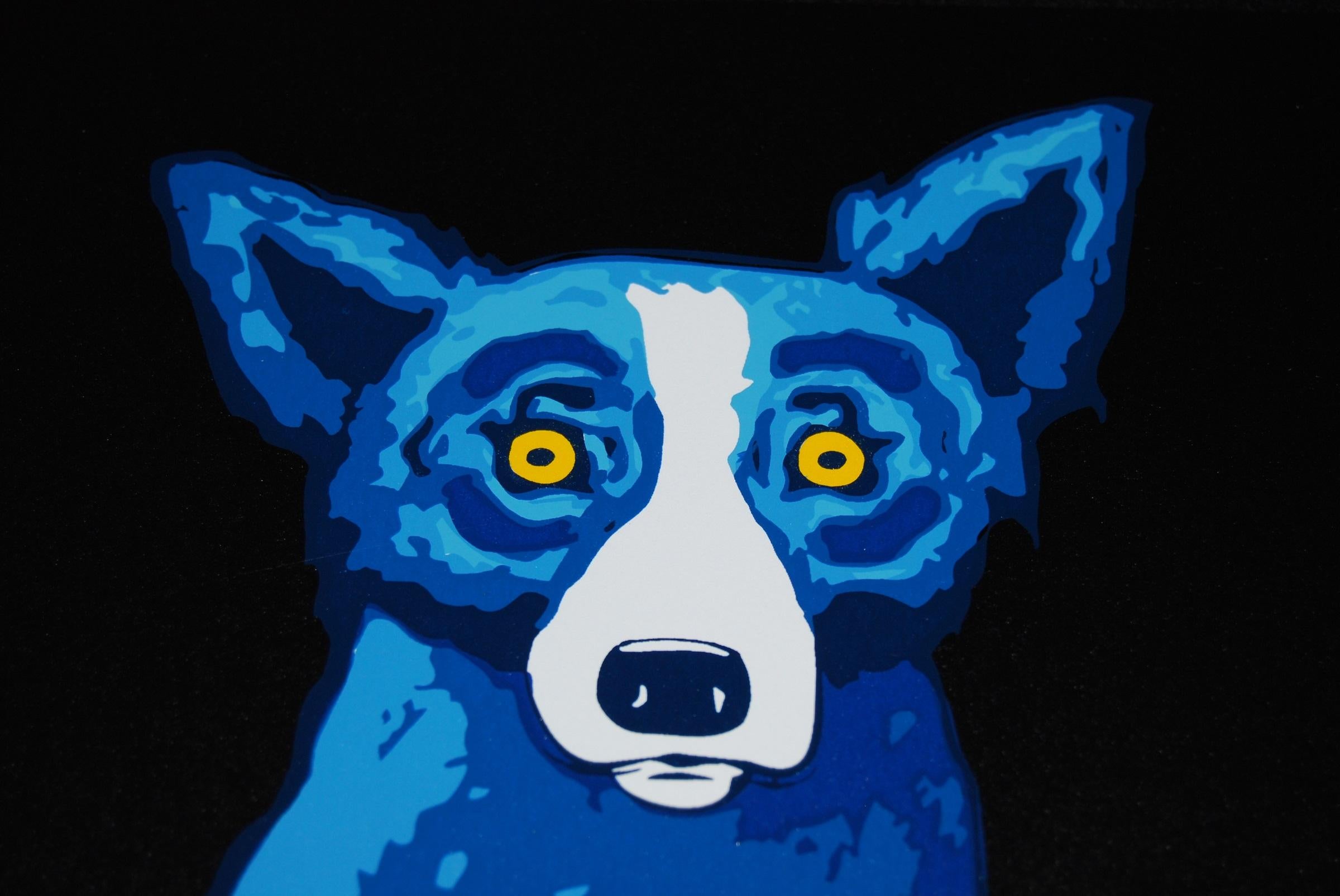 Untitled Proof Black - Signed Silkscreen Blue Dog Print For Sale 1