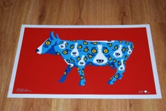 Walkin' Across Texas Red - Signed Silkscreen Blue Dog Print
