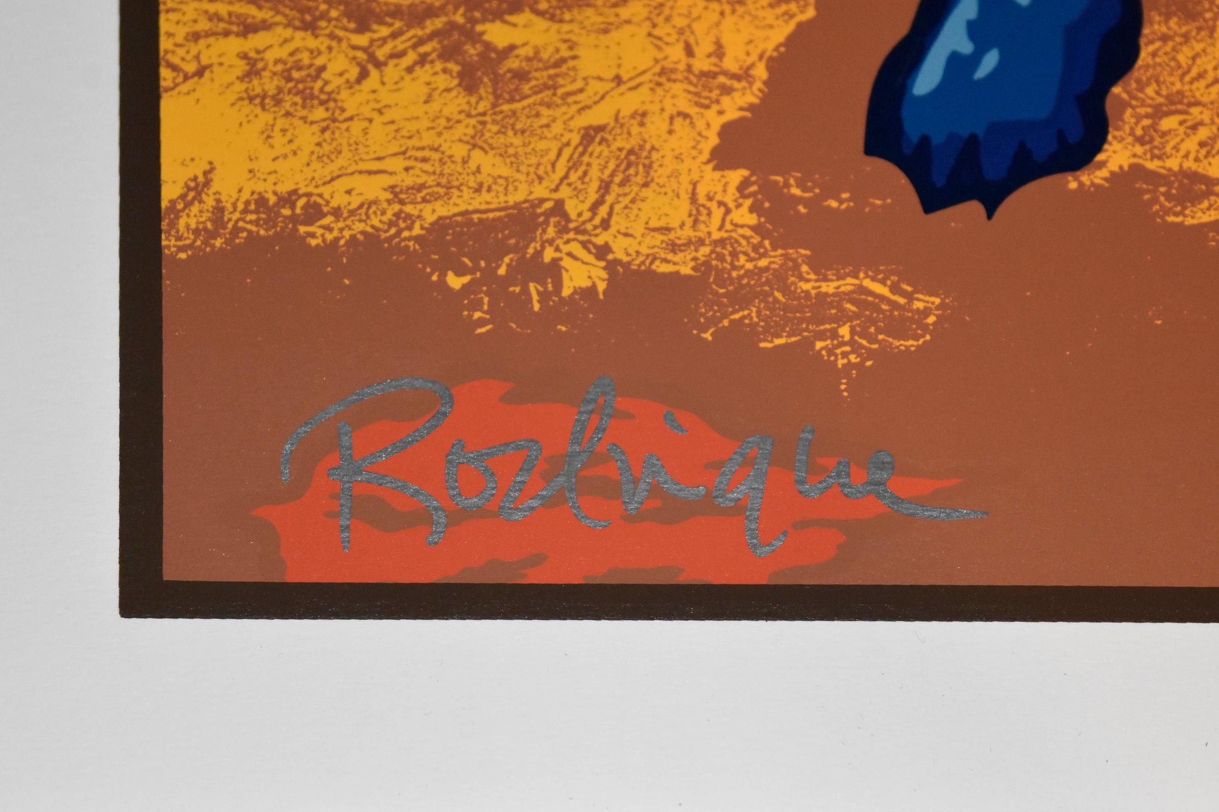 Where Are You Sequoia - Beige Animal Print by George Rodrigue