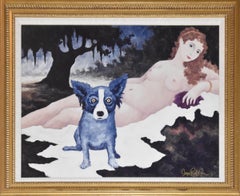 Wrong Century - Signiert Giclee auf Karton Seltener blauer Hundedruck