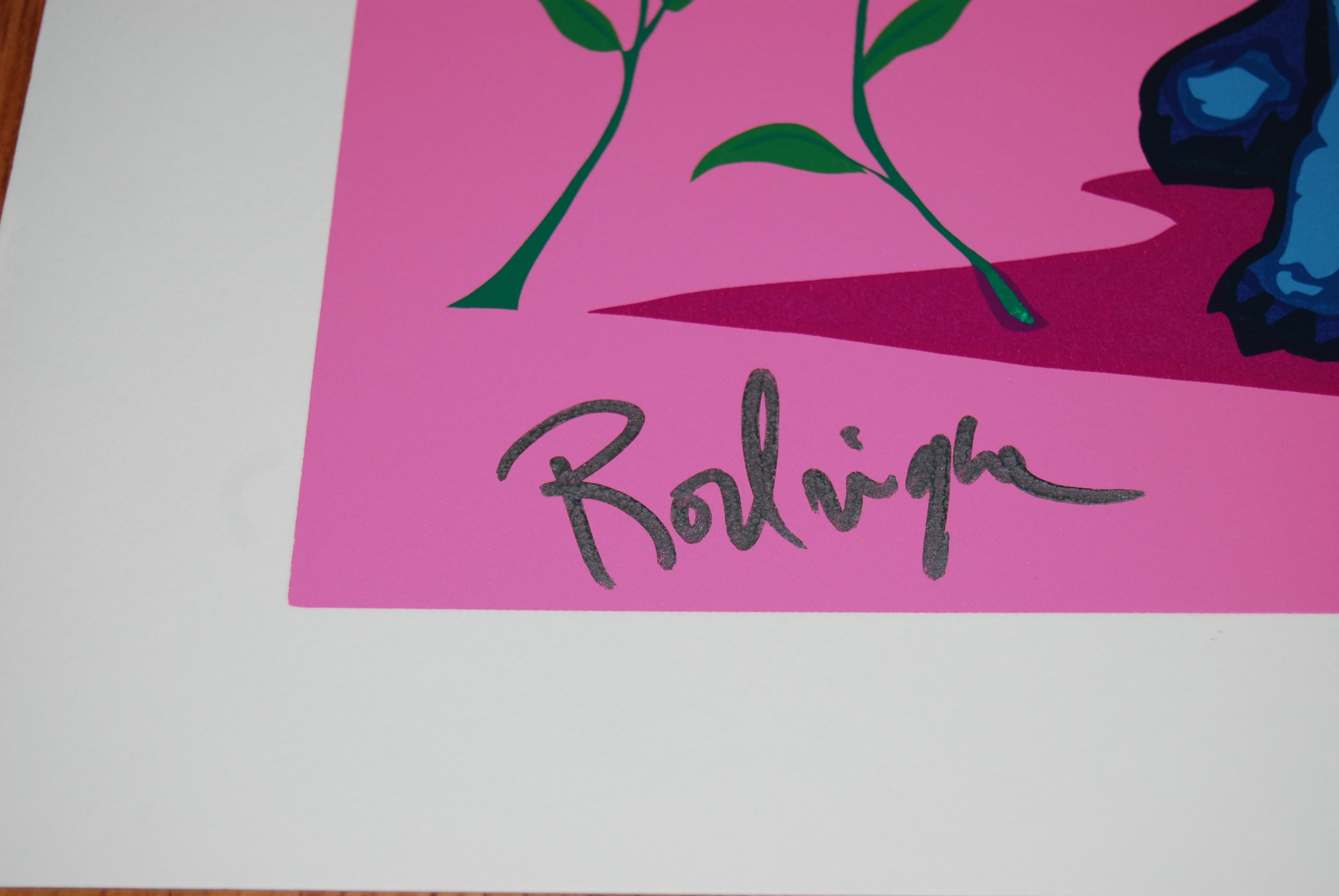 You Make My Landscape Happy - Signed Silkscreen Print Blue Dog 2