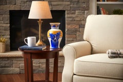 George Rodrigues Vase en verre avec chien bleu Edition signée de 35 pièces