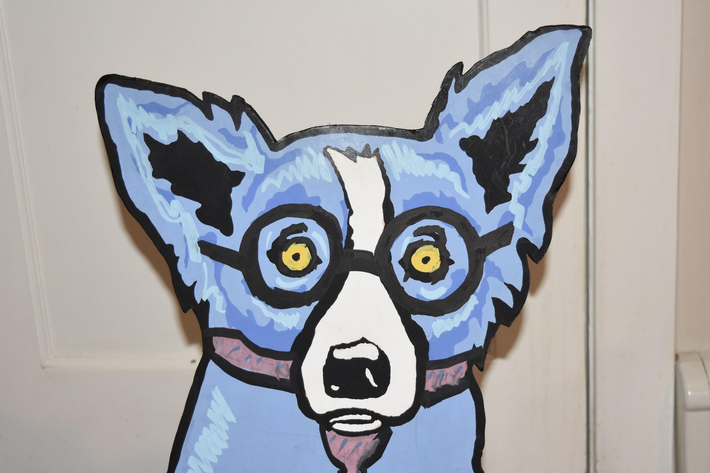 Original - Untitled Blue Dog Sculpture on Foamboard 3