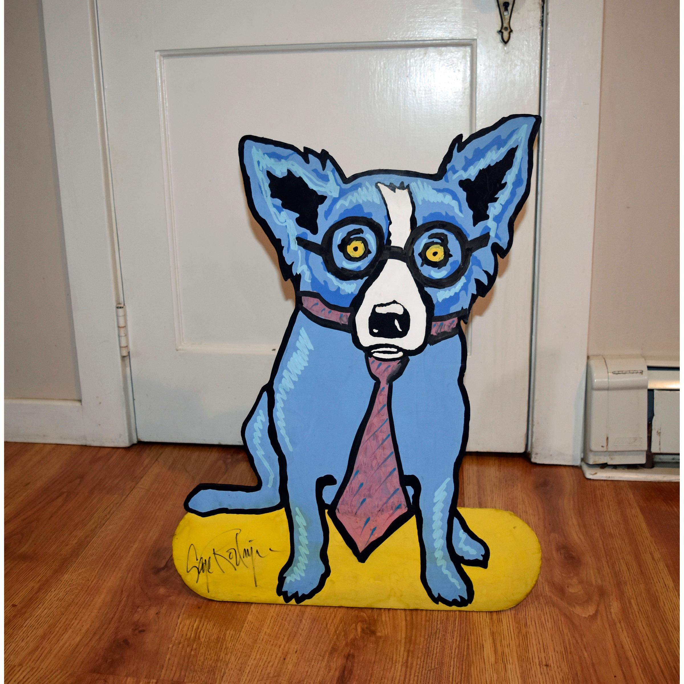 George Rodrigue Figurative Sculpture - Original - Untitled Blue Dog Sculpture on Foamboard