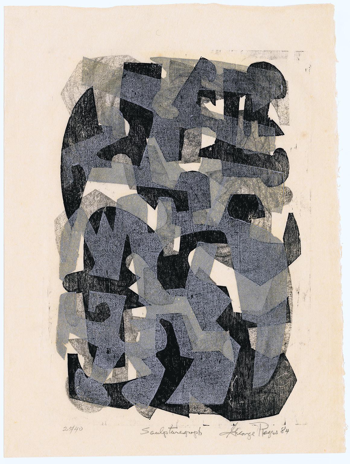'Sculpturegraph' — Modernist Abstraction, Contemporary African American Artist - Print by George Rogers
